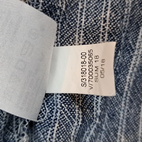 Banana Republic linen viscose blue white stripe faux wrap cap sleeve maxi sz6 - Picture 15 of 15